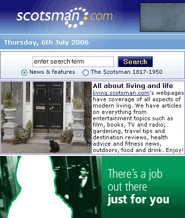 The Scotsman front page search box