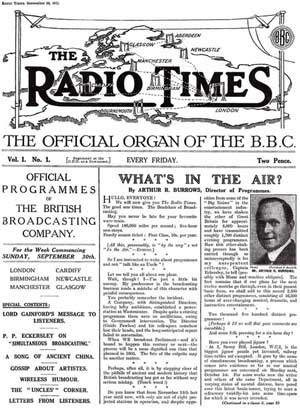 Archive Radio Times front page