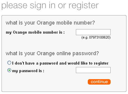 Orange sign-in options #3