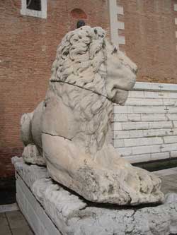 A lion statue from The Arsenale, Venice