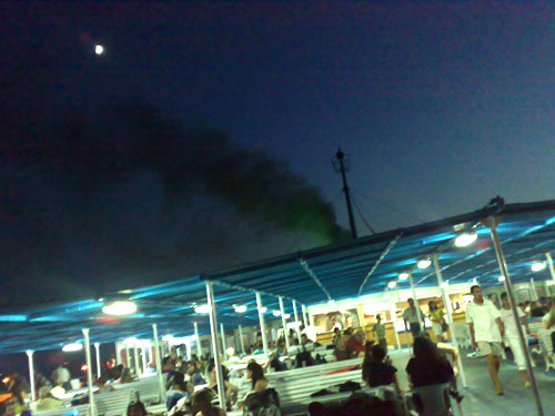 Pollution streaming out of an ANEK lines ferry funnel