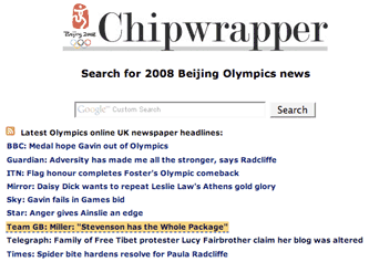 Chipwrapper featuring the Team GB feed