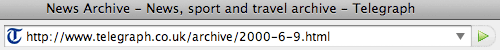 Telegraph archive URL