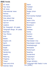 Old Telegraph RSS selection