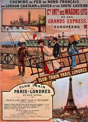 Poster advertising cross-channel train trips