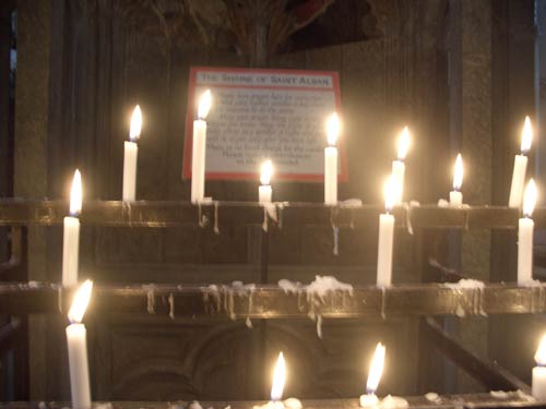 Candles at Saint Alban's shrine