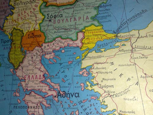 Greek map of the Balkans