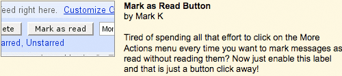 Gmail mark as read button