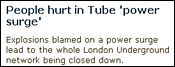 Early reports of power surges on the London Underground