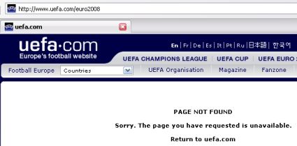 UEFA 404 page