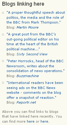 Blogs linking here at the BBC