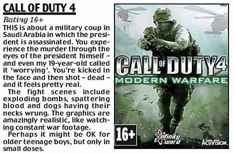 Anne Diamond on Call Of Duty 4