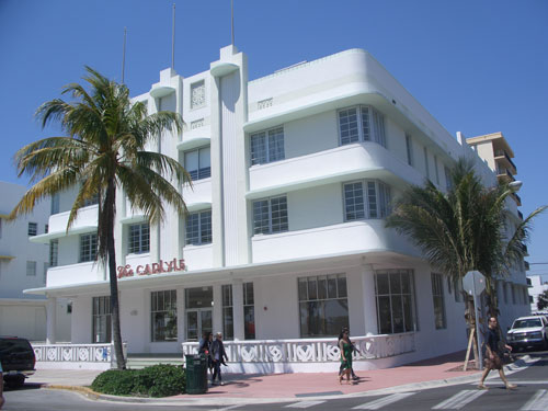 Carlyle Hotel building in Miami