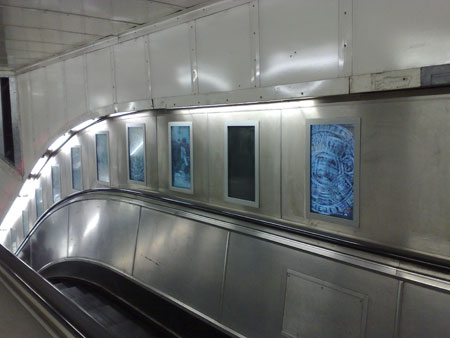 Picture of escalators at Green Park Underground station