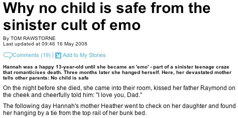 The Daily Mail on Emo