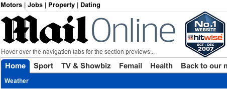 Daily Mail beta navigation