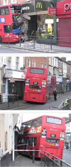 97 bus crashes into McDonalds in Walthamstow