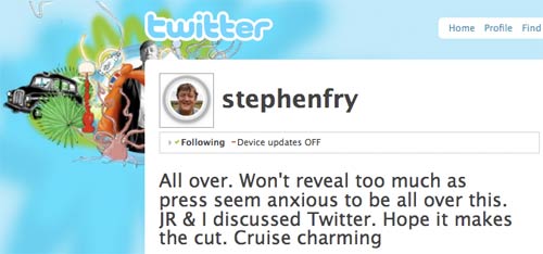 Stephen Fry on Twitter