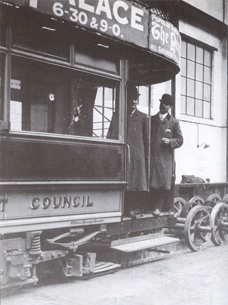 Shattered tram from the 'Tottenham Outrage'