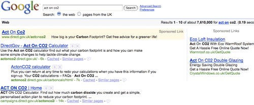 Google search fro Act On CO2