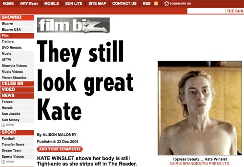 The Sun reports on Kate Winslet