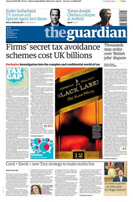The Guardian front page 2nd February 2009