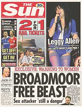 The Sun front page 2nd February 2009
