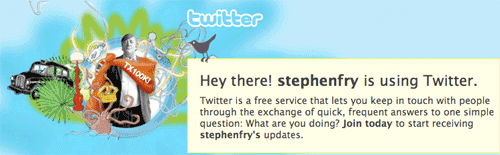 Stephen Fry's TX100K Twitter banner