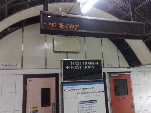 No Message at Walthamstow Central