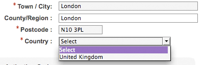 Odeon registration form