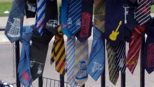 Dalek ties on sale in Cambridge