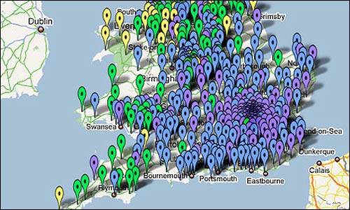 Tony Hirst's expenses mash-up map