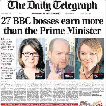 The Telegraph front page