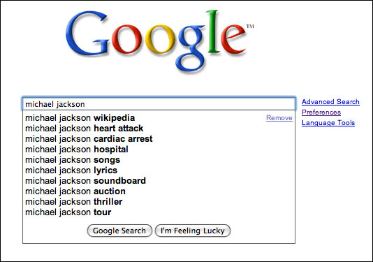 Google Michael Jackson