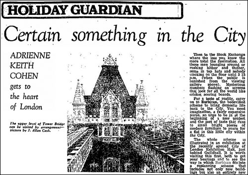 1960s Holiday Guardian article about the City of London