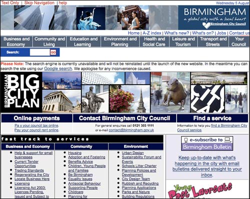 Birmingham City Council website