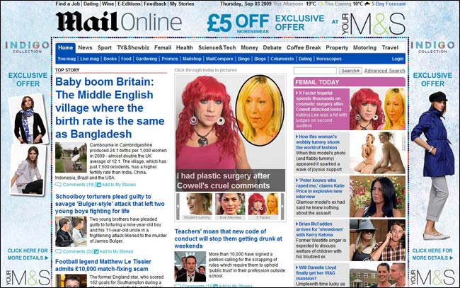 Daily Mail and M&S Indigo campaign