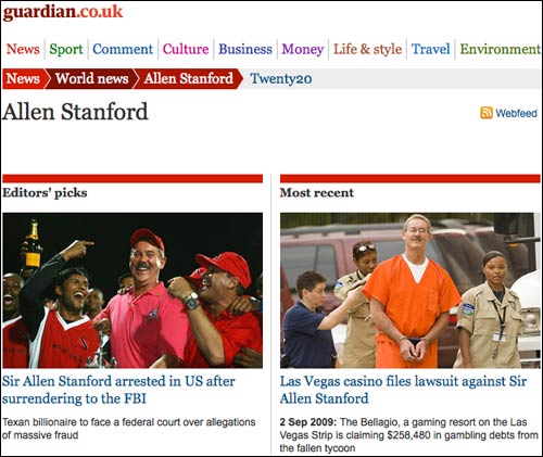 Guardian Allen Stanford page