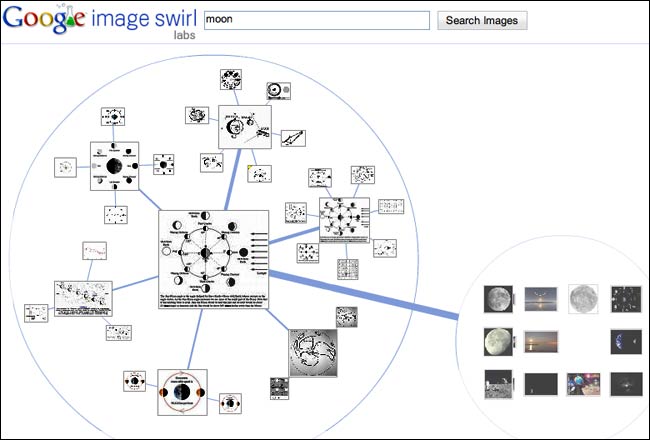 Google image swirl of the moon