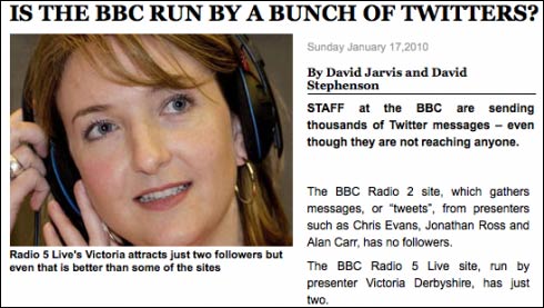 Crazy Sunday Express story about the BBC and Twitter, so wrong it had to be deleted