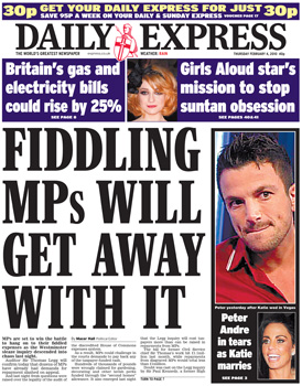 Daily Express doom-mongering front page