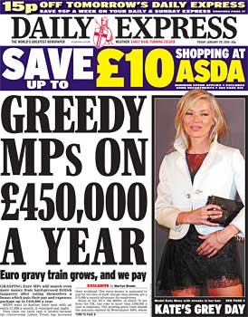 Daily Express doom-mongering front page