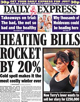 Daily Express doom-mongering front page