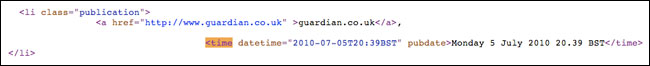 The HTML5 <TIME> tag in action