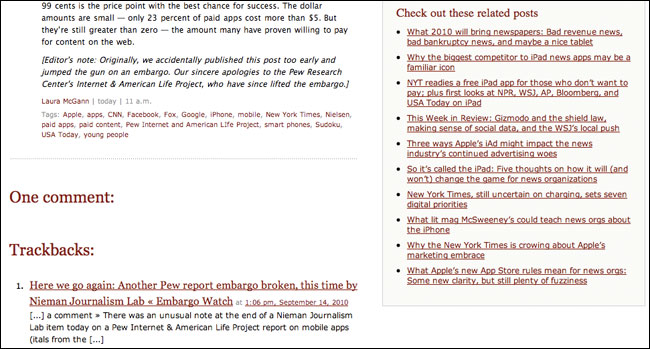 Trackback on the Nieman Labs site