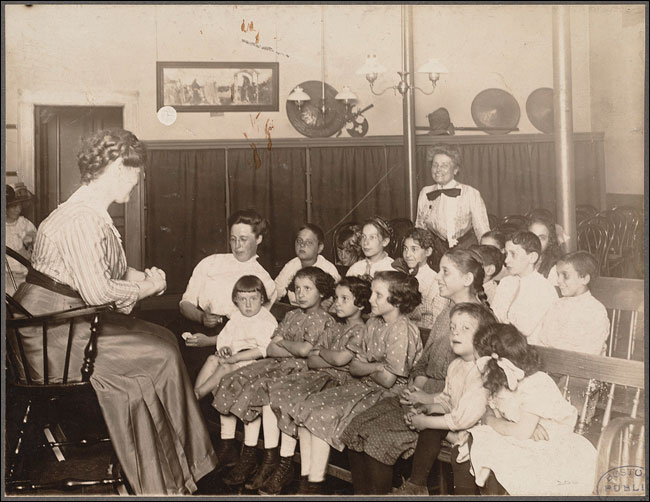 Story telling in the Boston Public Library