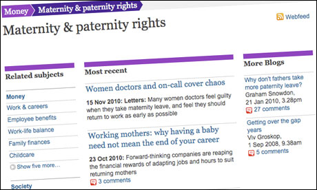 The Guardian's maternity and paternity rights tag page