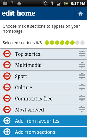 Guardian Android App screenshot from Eurodroid