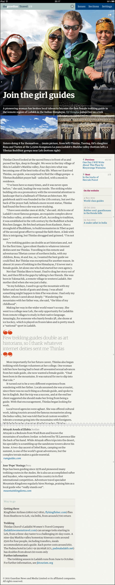 Ladakh iPad article