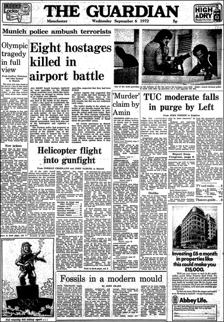 1972 Munich Front Page